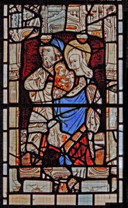 Fenster Ew, Darstellung von St. Maria Salome, Zebedäus mit dem Säugling St. Johannes