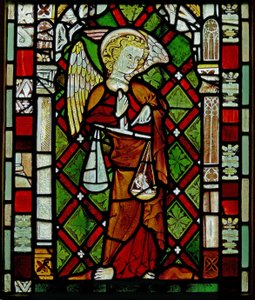 Fenster Ew, Darstellung des Heiligen Michael von English School