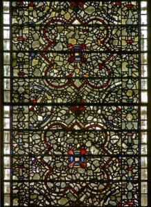 Fenster Fünf-Schwestern, Darstellung von Grisaille von English School