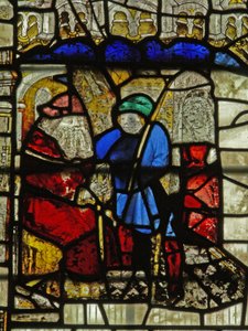 Fenster S4 mit Isaak, der Esau nach Wildbret schickt