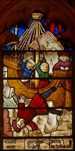 Fenster SaEw, Szene aus einer Legende des Heiligen Nikolaus: das Wunder des Jungen und des Bechers von English School