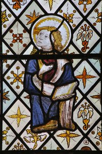 Fenster St. Nectan Kapelle Ew, den heiligen Johannes aus einer Kreuzigungsszene darstellend von English School