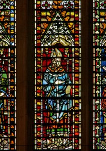 Fenster Ww, einen Erzbischof darstellend von English School