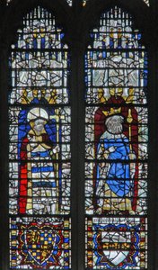Fenster c18, König und Erzbischof darstellend von English School