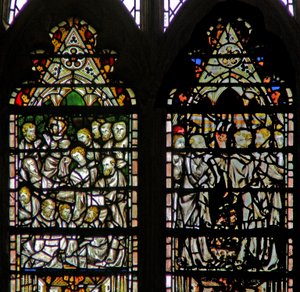 Fenster c7, Darstellung des Begräbnisses der Jungfrau Maria von English School