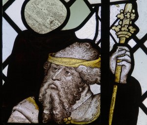 Fenster, Detail aus dem St. Christophorus-Fenster darstellend