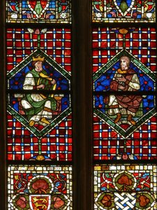 Fenster, das eine genealogische Figur zeigt: David und Nathan