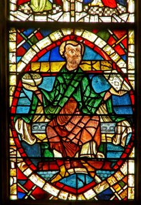 Fenster, das eine genealogische Figur zeigt: Jojachin