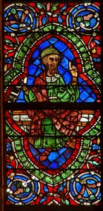 Fenster, das eine genealogische Figur zeigt: Jonan