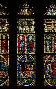 Fenster mit genealogischen Figuren, darunter Obed