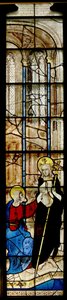 Fenster, das den zweifelnden St. Thomas zeigt