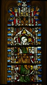 Fenster mit der Jungfrau Maria am Jessebaum