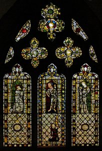 Fenster n2, den heiligen Thomas, Christus, den heiligen Johannes und den Stifter darstellend