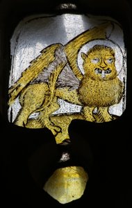Fenster n2 mit Darstellung eines Evangelistensymbols: der Löwe von St. Markus