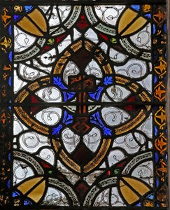 Fenster n4, Grisaille & St. Peter Emblem