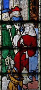Fenster n5 mit Darstellung von Salomo und der Königin von Saba von English School