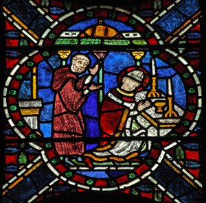 Fenster n7, Szene aus dem Leben von St. Thomas Becket: am Altar von English School
