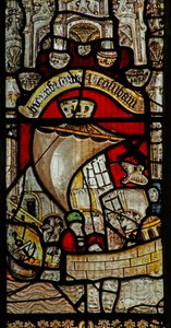 Fenster s2, die Geschichte der Arche Noah darstellend: Freilassung der Taube von English School