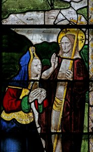 Fenster s3 mit Darstellung einer Auferstehungsszene: Noli Me Tangere