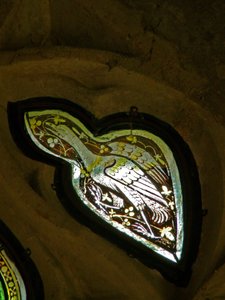 Fenster s4, Darstellung eines Vogels - Reiher?