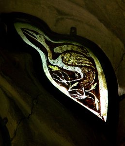 Fenster s5, Darstellung eines Vogels - Reiher?