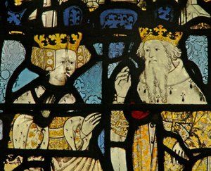 Fenster S5 mit einem König und einer Königin von English School