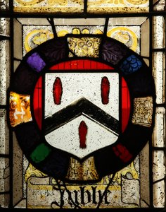 Fenster s7, Wappen von Tubbe darstellend von English School