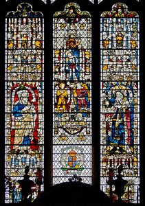 Fenster w12 mit Corpus Christi, Jesaja und König Edwin von English School