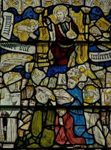 Fenster w25 mit dem Te Deum von English School