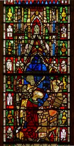 Fenster w26 mit dem Tod von St. Nikolaus