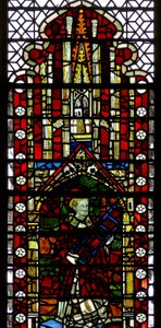 Fenster w32, Darstellung von St. Laurentius