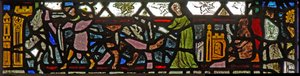 Fenster w40, Darstellung eines Randpanels mit einer Fuchsjagd