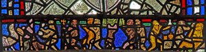 Fenster w40, Darstellung eines Randpanels mit dem Affenbegräbnis