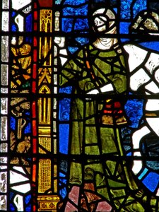 Fenster w40, Darstellung von Pilgerstiftern von English School