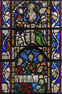 Fenster w43 mit Johannes dem Täufer bei der Taufe Christi im Jordan von English School