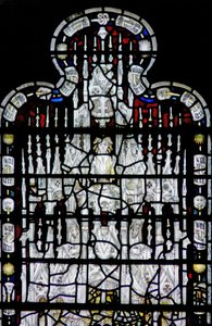 Fenster w6, Baldachin mit Figuren darstellend