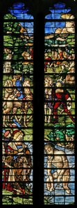 Fenster w7, Naaman wäscht sich im Jordan (Detail)