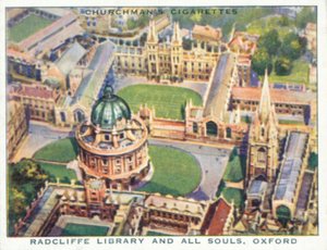 Wings Over The Empire: Radcliffe Library und All Souls, Oxford (Farblithographie) von English School