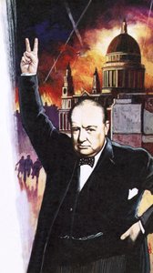 Winston Churchill während der Blitz von English School