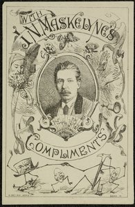 Mit den Komplimenten von J. N. Maskelyne, ca. 1875 (Gravur) von English School