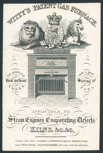 Wittys Patent-Gasofen, Visitenkarte