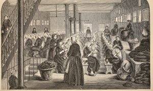 Arbeitsraum im Silent System im House of Correction, Tothill Fields, Illustration aus The Criminal Prisons of London and Scenes from Prison Life von Henry Mayhew und John Binny, veröffentlicht 1862