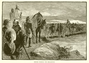 Xerxes überquert den Hellespont von English School