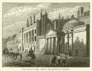 York House im Jahr 1795, nach einer Ansicht veröffentlicht von Colnaghi von English School