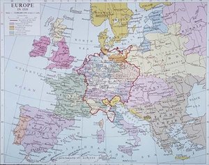 Europa im Jahr 1519, aus einem modernen Atlas, veröffentlicht von George Philip & Son, Ltd von English School English School