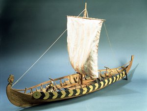 Modell eines Wikingerschiffs, gefunden in Gokstad, Norwegen, 1880