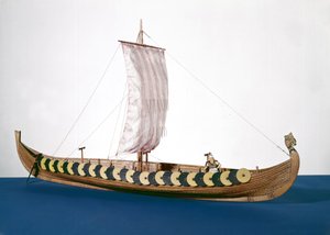 Modell eines Wikingerschiffs, gefunden in Gokstad, Norwegen, 1880