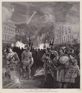 Guy-Fawkes-Tag Prozession in Lewes, Sussex, 5. November 1892 von Enoch Ward