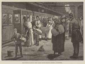 Hopfenpflücker starten vom Bahnhof London Bridge um Mitternacht von Enoch Ward