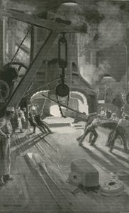 Der 40-Tonnen-Dampfhammer bei der Arbeit im Woolwich Arsenal von Enoch Ward